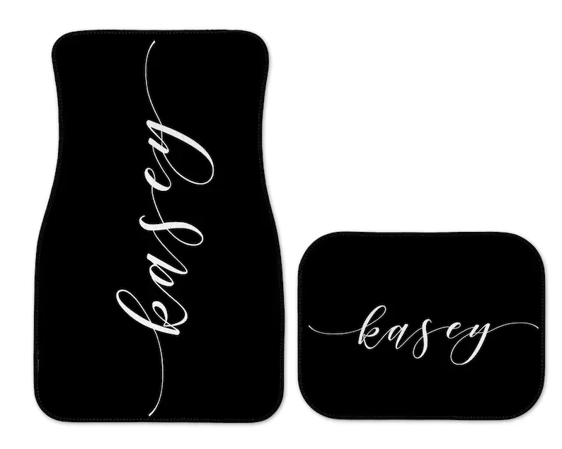 

Classic Black & White Car Accessories Car Mats Car Accessory Monogram Car Mats Personalized Car Mats