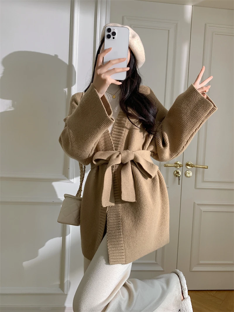 Простой и ленивый осенне-зимний новый продукт для отдыха свободный халат средней