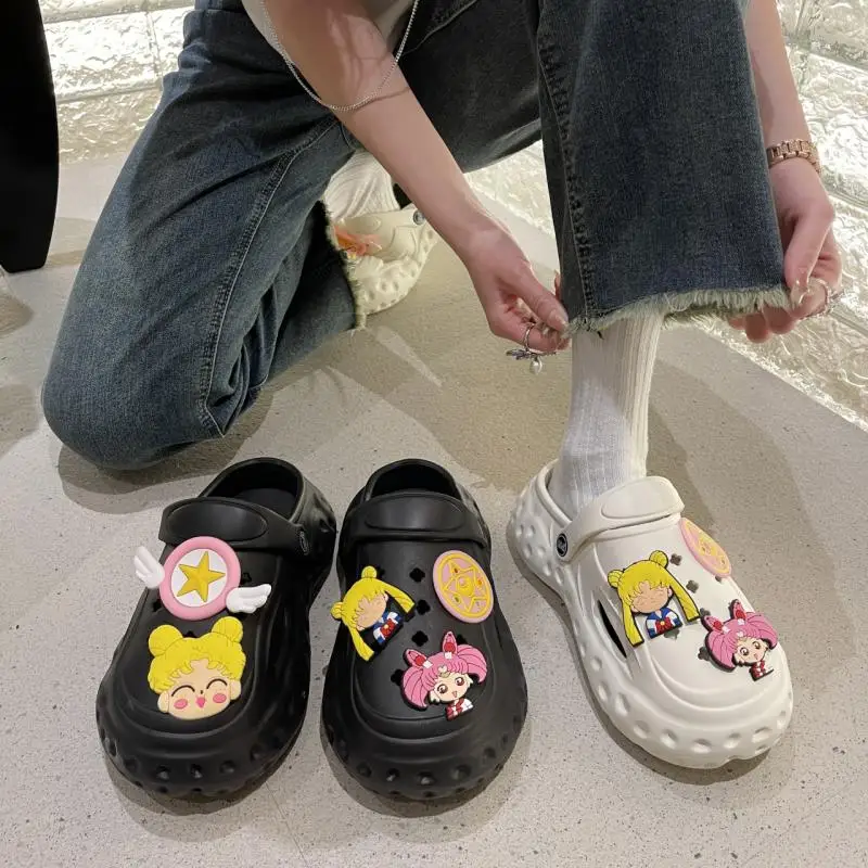 

Sailor Moon Women Waterproof Slippers Summer Outdoor Women Slides Soft Sole Garden Shoes Indoor Classic Nursing Clogs Sandals