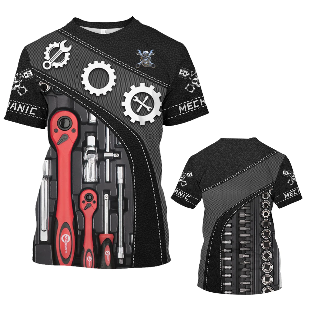 

Magliett Men 3D Printed Mechanical Maintenance Tool Short-Sleeved Quality T Shirt Fashion Streetwear Tee Tops Men's Clothing