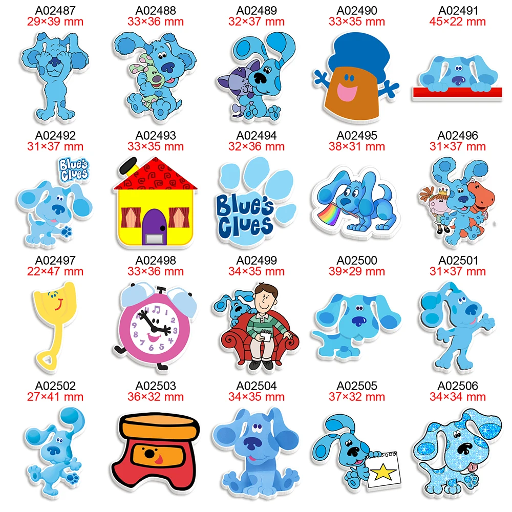 

Товары для рукоделия, 4 см, с рисунком синей собаки, с рисунком, с плоским основанием для брелоков, подвески