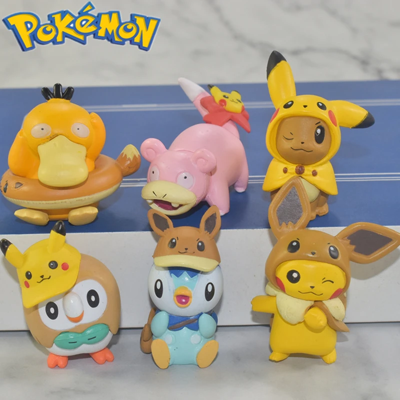 

Кукла Покемон, трансформированная Eevee Psyduck Rowlet Piplup слонотыкать Pikachu, детские игрушки, украшения для автомобиля, Рождественский подарок на де...