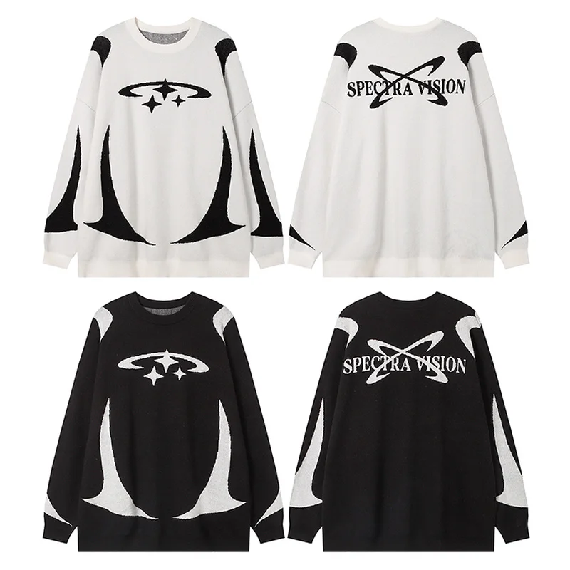 

Vintage Oversized Sweaters Women Knitwear Y2k Graphic Sweaters Winter Harajuku Pullover Unisex Aesthetic Clothes For Gifts