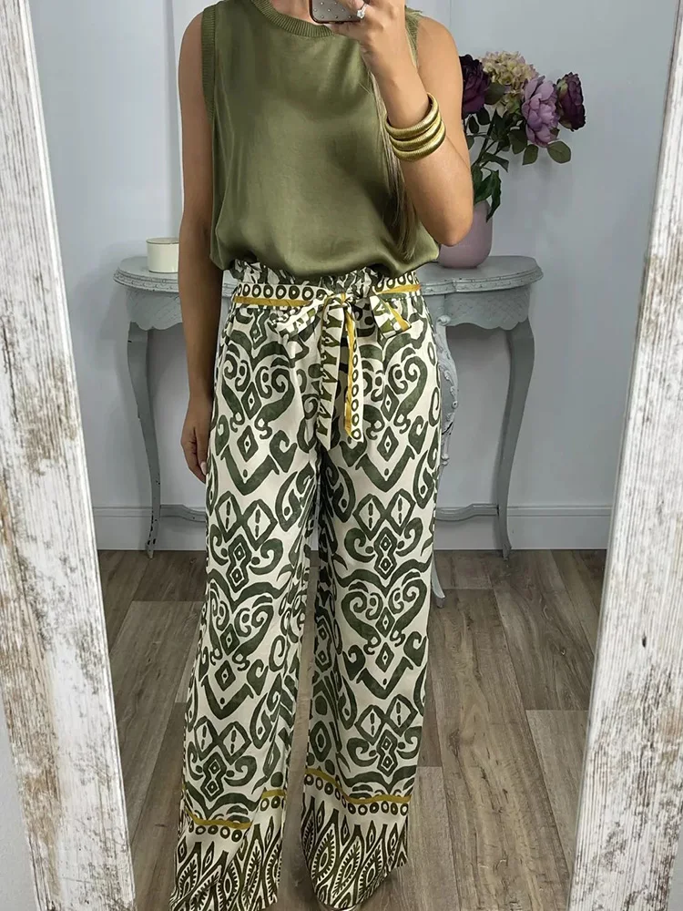 Женские осенние элегантные брюки 2023 Модные свободные прямые с эластичным поясом