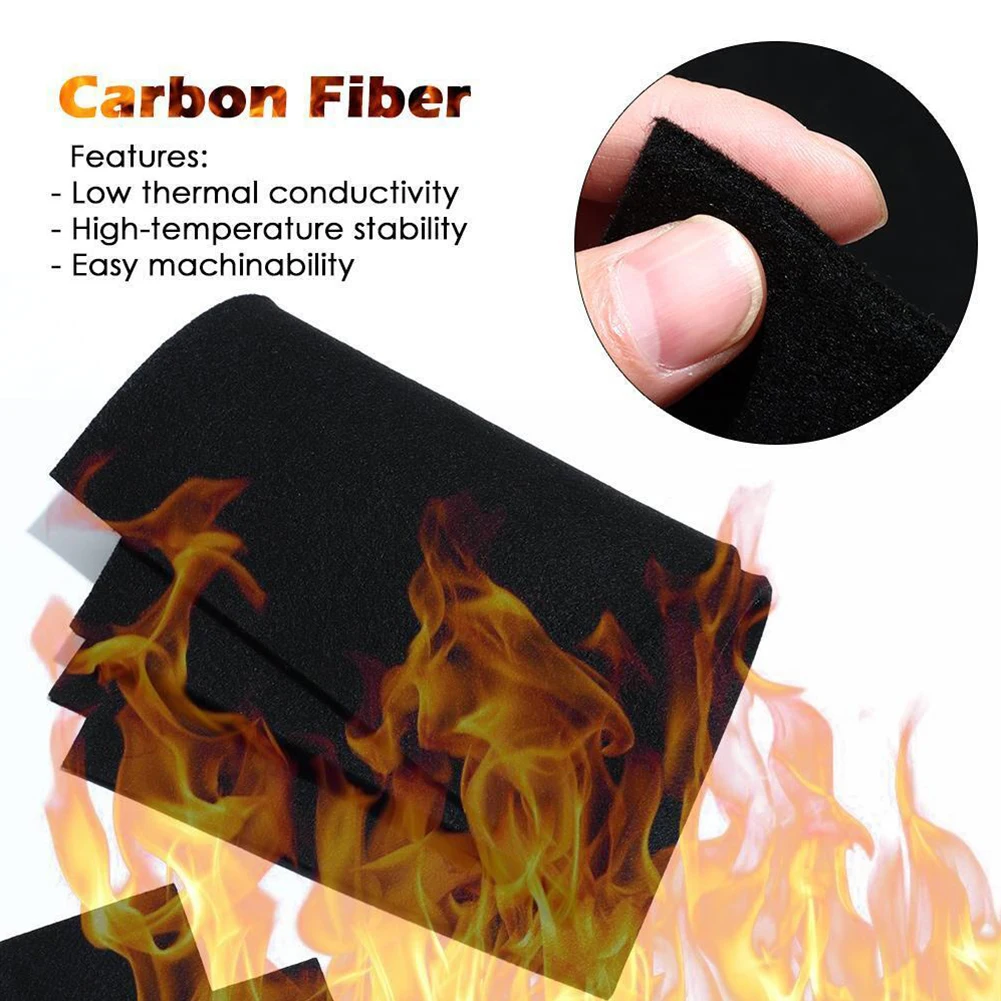 

Universal Graphite Felt Carbon Felt Factory Workshop 1Pc 200x300mm 5mm Thickness Black Fittings High Temperature