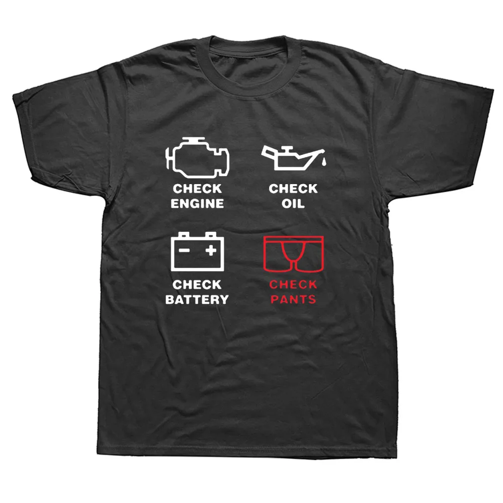 

Check Engine Light T Shirts Men T-Shirt New Summer Short Sleeve O-Neck Cotton Men Mechanic Repair Tees Tops Camisetas