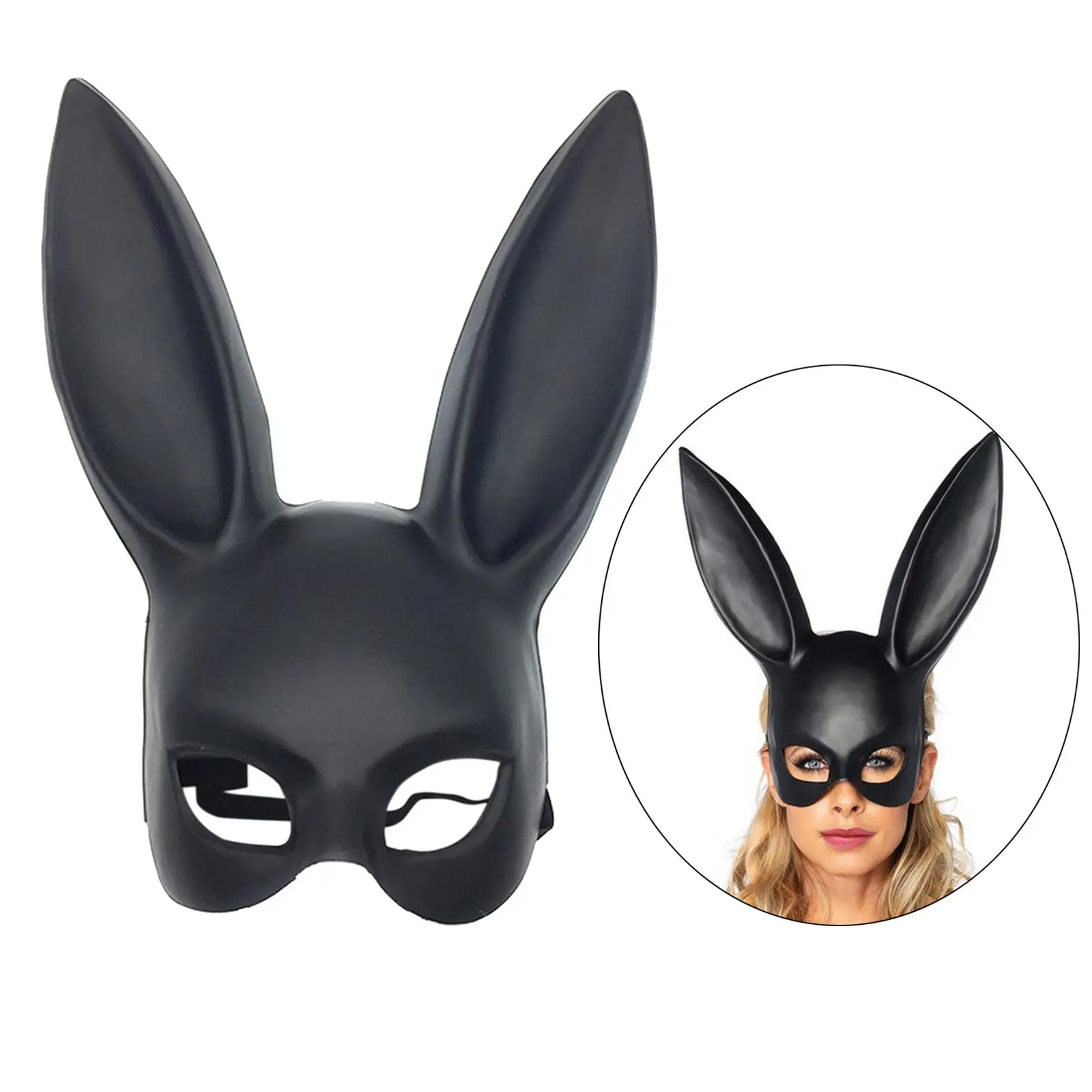

Adult Women Lady Bunny Ear Rabbit Mask Dress Costume Party Masquerade Easter Theatrical Performance Props Facecover