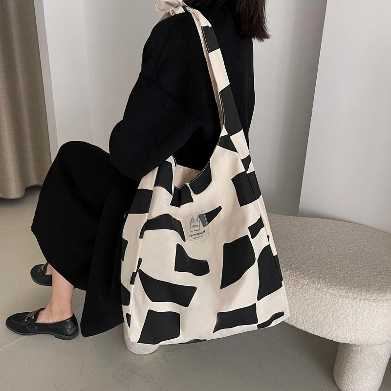 2022 New Creative Printing Women Shoulder Bag Tote Designers Large Capacity Canvas bag Trendy Simple Women's bag Handbags Bolsas