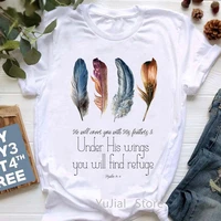 he will cover you with his feathers graphic print t shirt womens clothing tshirt femme summer fashion t shirt female streetwear