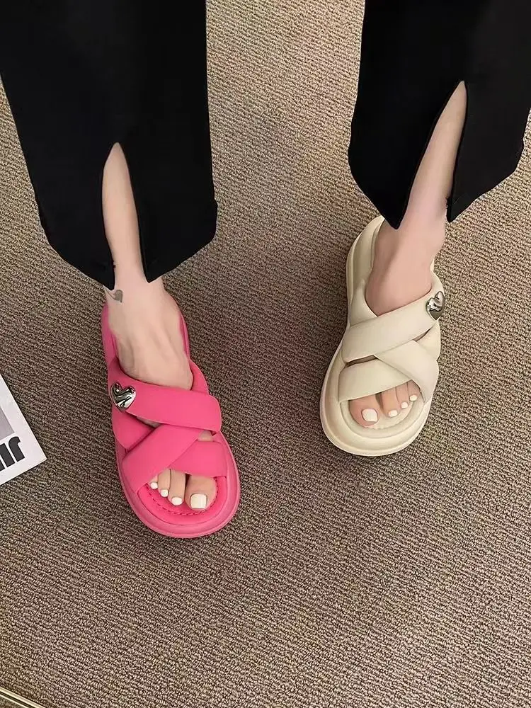 Sandals Summer Women's Slippers Platform Sandals Outdoor Thick Street Beach Slippers Flip Flop Garden Shoes