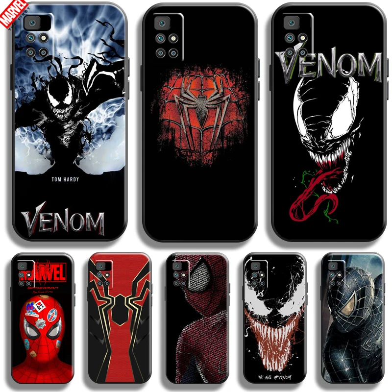 

Marvel Spiderman Venom For Xiaomi Redmi 10 Phone Case Redmi 10 Soft Silicone Cover Funda Back Black Liquid Silicon Coque