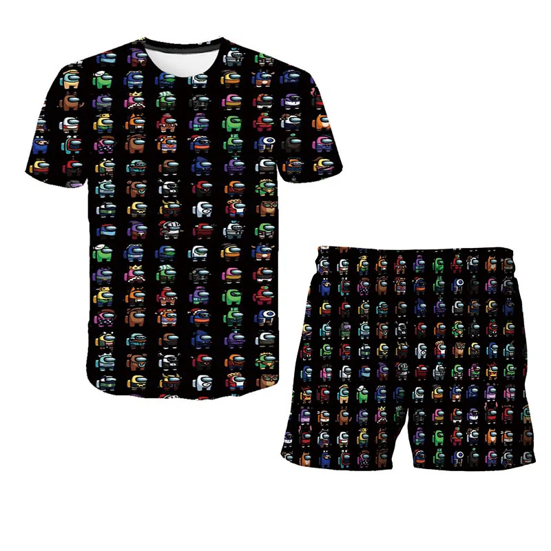 

Between Us Summer 3D Printed Set T-Shirt Boys Clothing Set Kids Suit Short Sleeve T-Shirt + Shorts Kids Clothing 3-14 Years Old