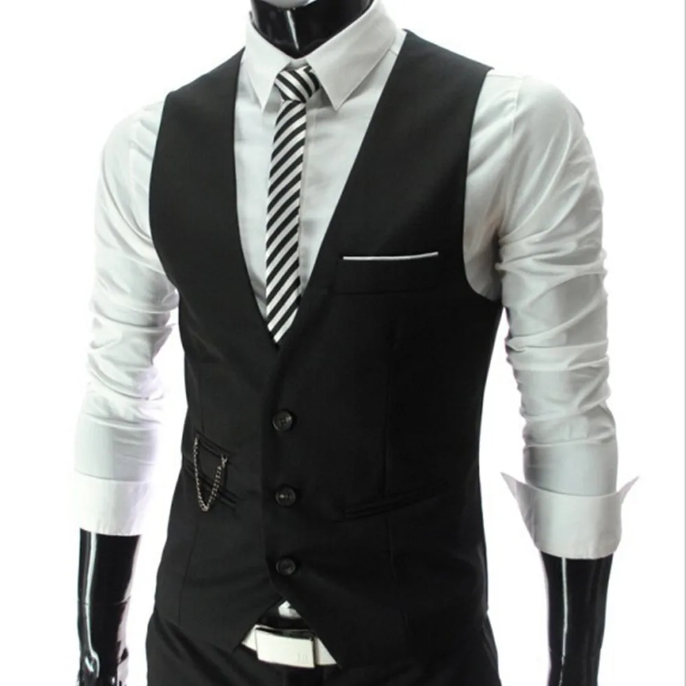 

2022 New Arrival Dress Vests For Men Slim Fit Mens Suit Vest Male Waistcoat Gilet Homme Casual Sleeveless Formal Business Jacket