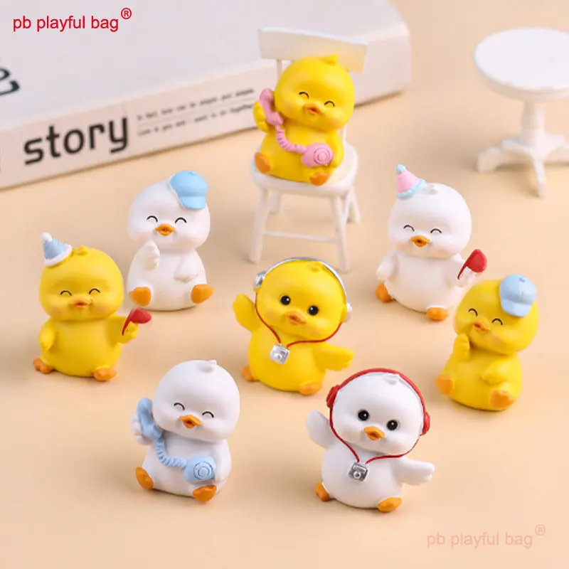 

PB игривая сумка, креативная Милая модель утки, украшение для автомобиля, мультяшное животное, украшение для торта, детская игрушка, подарок ...