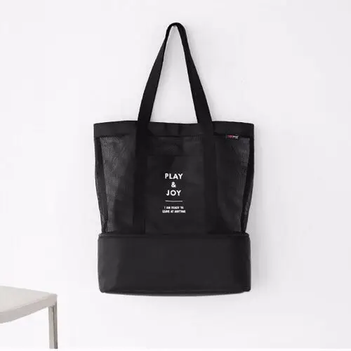 2023 New High Capacity Women Mesh Transparent Bag Double-layer Heat Preservation Large Picnic Beach Bags