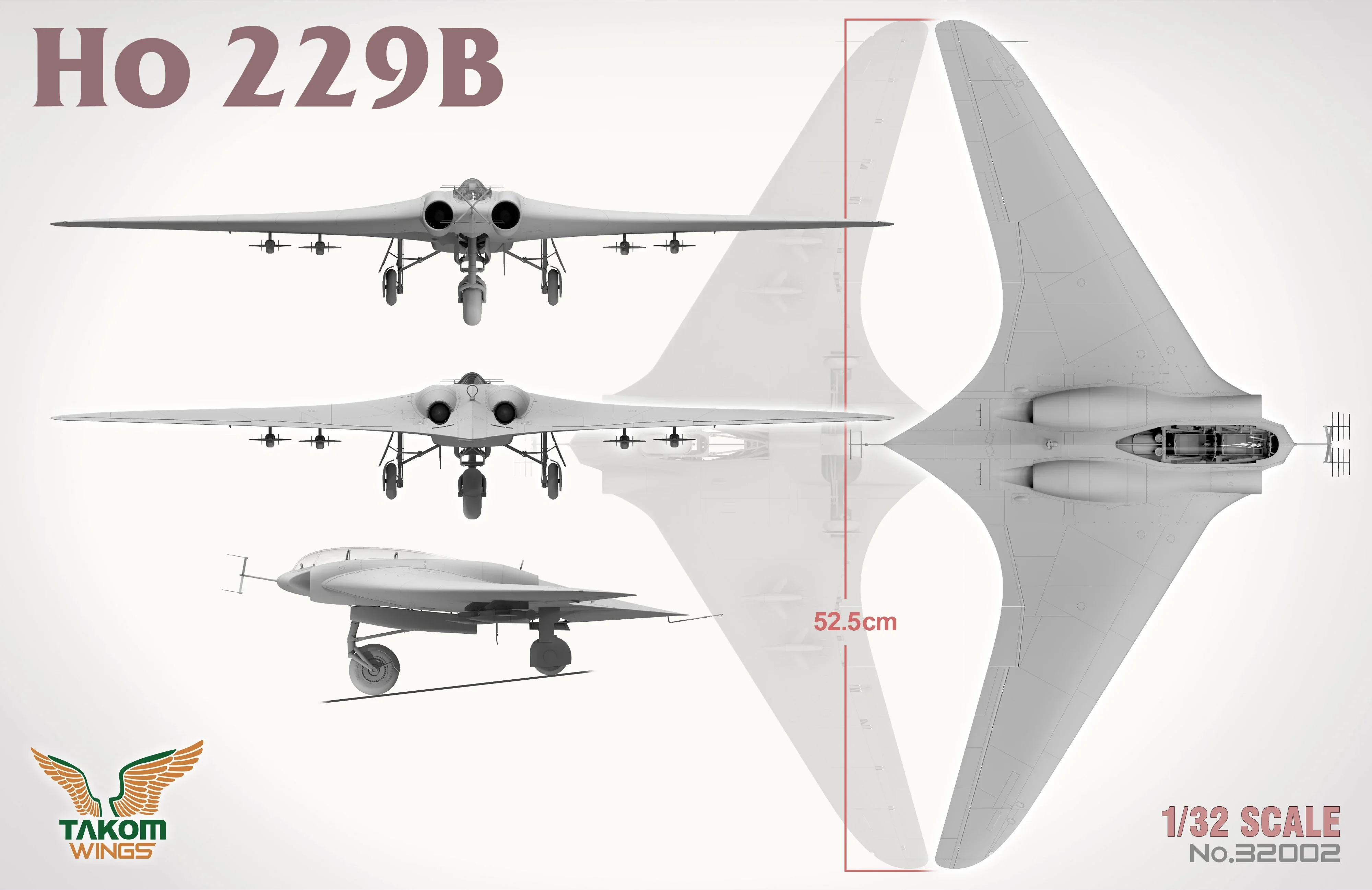 TAKOM 32001 Вт масштаб 1/32 Ho 229 BOX 2 Ho229A + Ho229B комплект модели с ограниченным пилотом 1/16Ho229