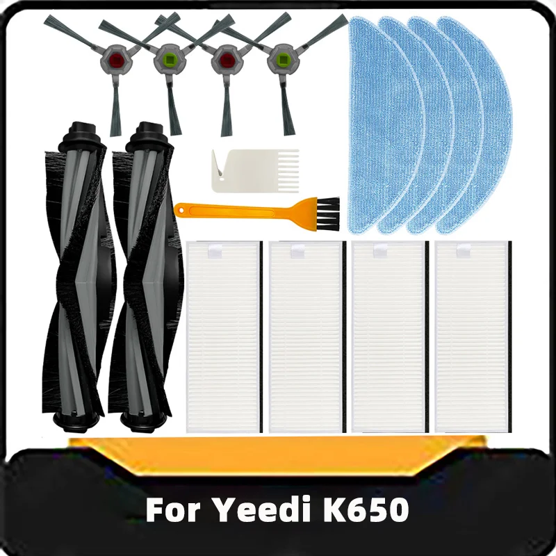 

For Yeedi K650 Robot Vacuum Cleaner Replacement Spare Parts Accessories Main SIde Brush Hepa Filter Mop Rag Cloth