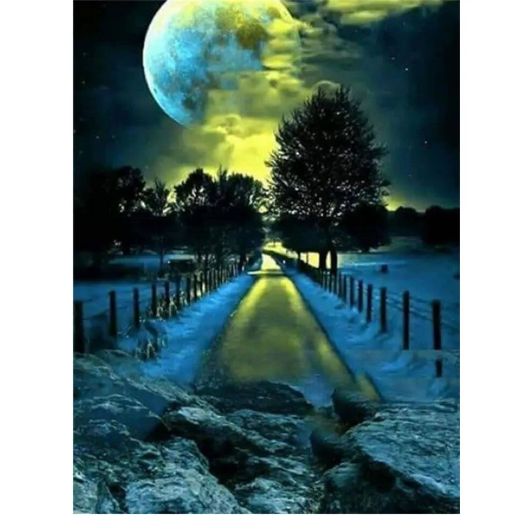 

2609-146.93 painting moon night scene filling suitable for adults hand-painted suit handicraft design