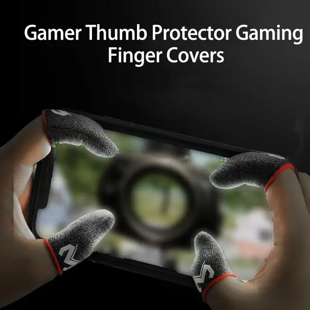 Gaming Fingers 2Pcs Convenient Extremely Thin Black  Gamer Thumb Protector Gaming Finger Covers Game Component 2