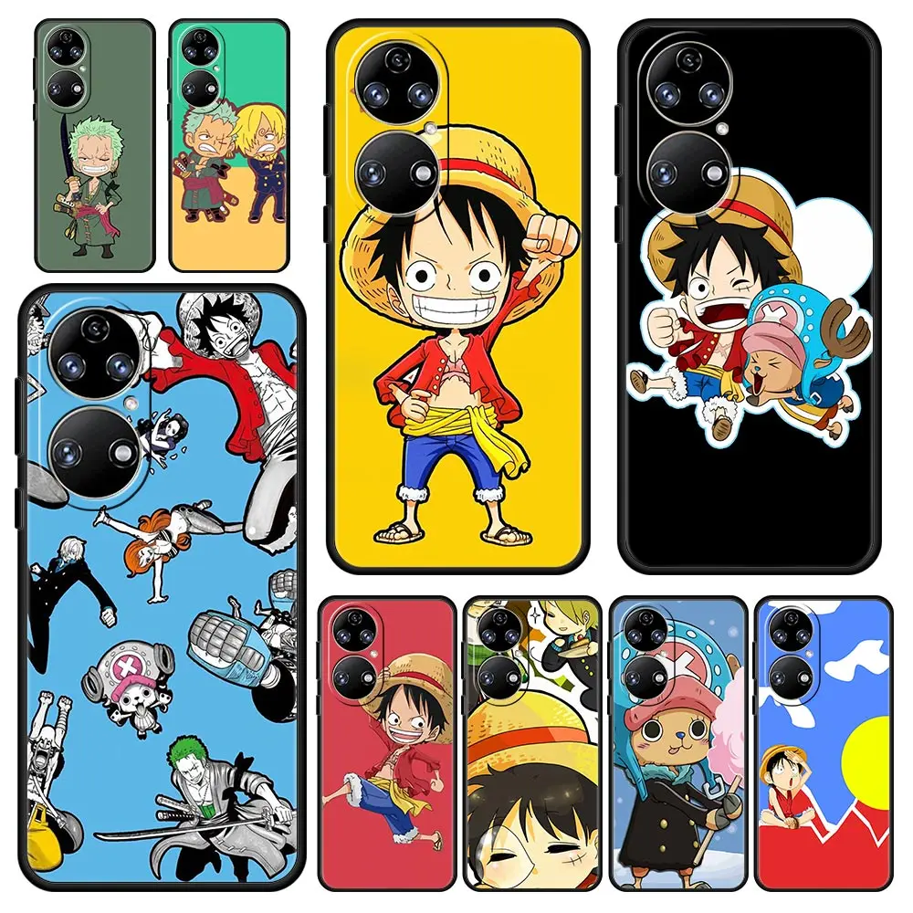 

One Piece Cute Luffy Phone Case For Huawei P30 Lite P50 Pro P20 P40 Lite E P Smart Z 2021 Y6 Y7 Y9 2019 Y6p Y9s Y7a Cover