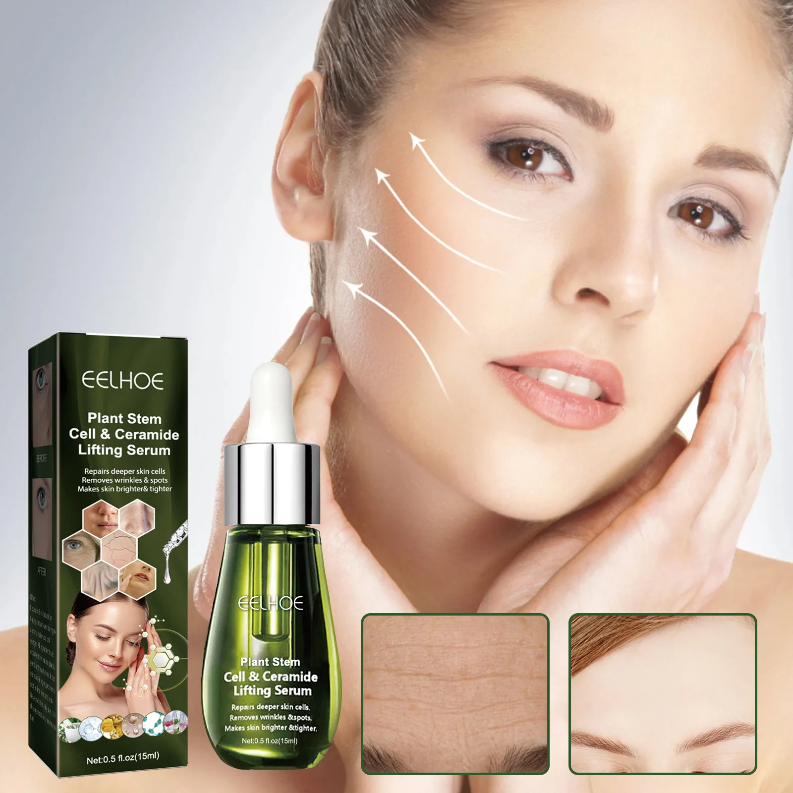 

Plant Stem Cell Ceramide Lifting Serum Collagen Boost Anti-Aging Anti Wrinkle Serum Youth Renew Peptide Skin Care