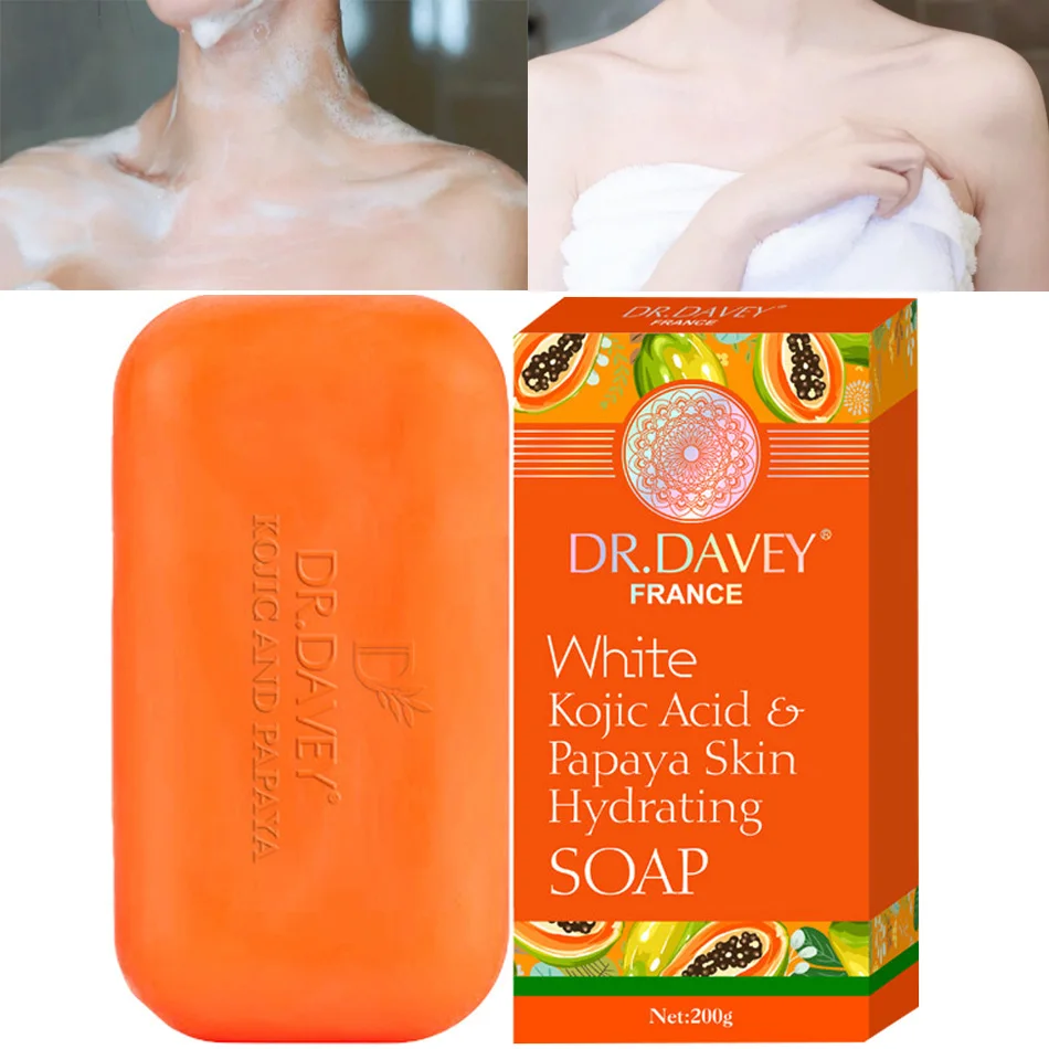 

200g Kojic Acid & Papaya Handmade Soap Vegan Natural Skin Whitening Beauty Organic Lightening For Dark Skin Facial And Body Care