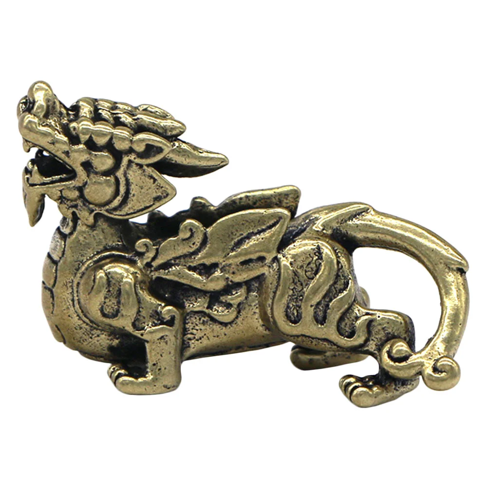 

Pendant Keychain Charms Decoration Sculpture Animals Copper Statue Retro Hanging Craft Pi Yao Brass Chinese Car Figurine Key