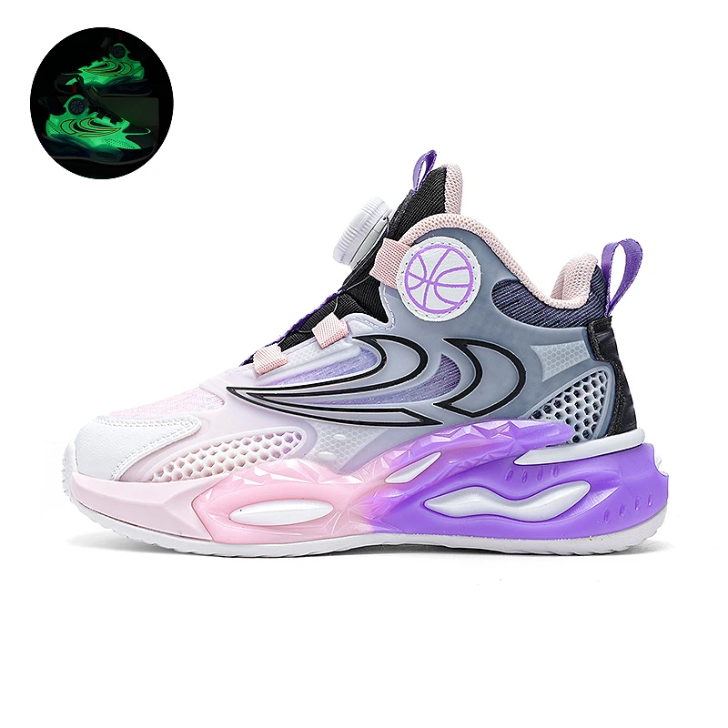 

2023 Kids Sneakers Boys Basketball Shoes Brand Sports Shoes for Girl Casual Sneakers Fashion Glow Children Shoes Training Tennis