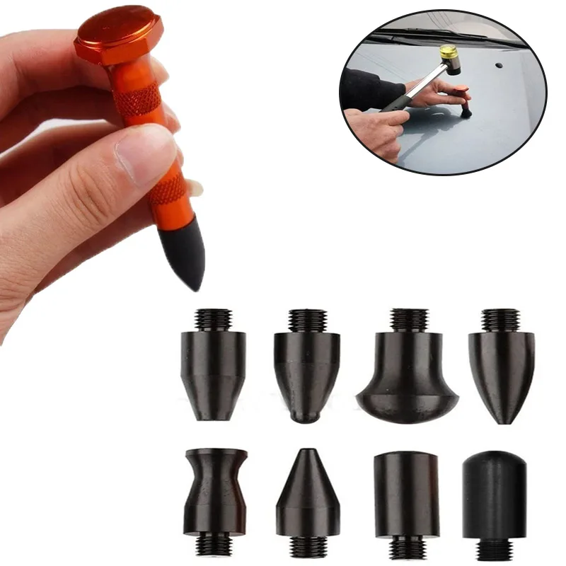 

9pcs Paintless Knock Down Pen PDR Tools Car Tap Down Body Panel Dent Removal Repair Hand Tools Auto Maintenance Parts Kit