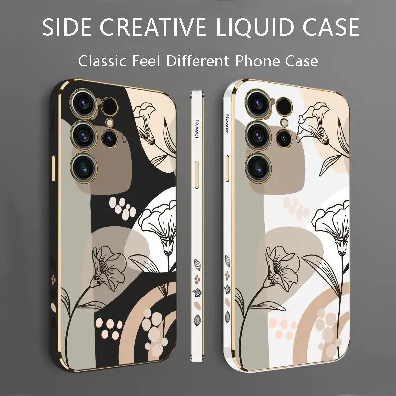 Beautiful Art Luxury Plating Phone Case For Samsung Galaxy S23 S22 S21 S20 Ultra S10 S9 S8 Plus Note 20 ultra 10 Plus Cover