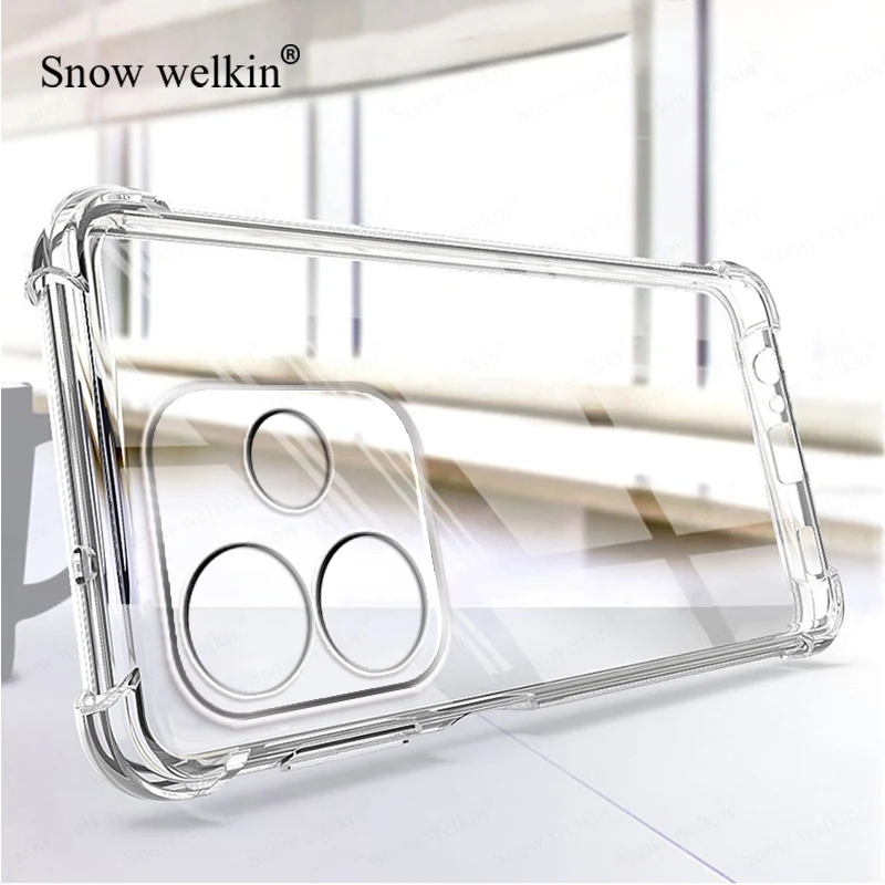 Airbags Buffer Full Protection Case For Xiaomi Redmi Note 14 Pro Plus 5G Clear Soft TPU Shockproof Back Cover