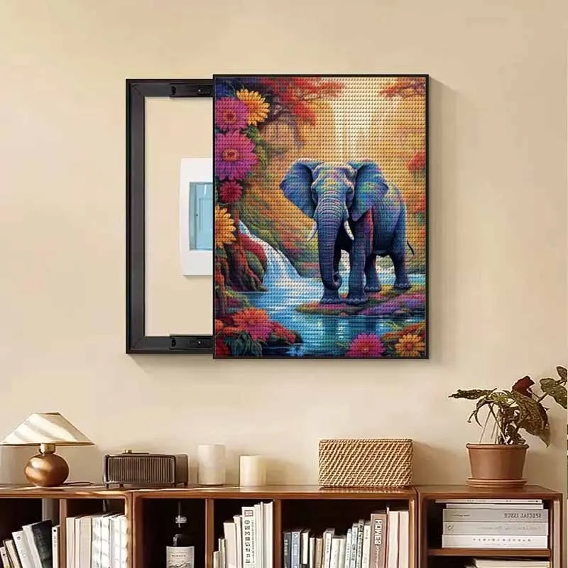 Алмазная вышивка сделай сам мозаика пересечение реки слона крестиком для
