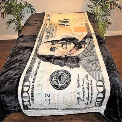 

Million Dollar Blanket Novelty Funny Million Dollar Blanket Flannel Bill Plush Rug Nap Throw Blanket