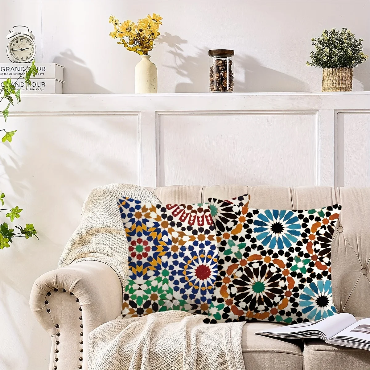 Фото 4 фоны cojines con estampado marro, fundas corativas estilo abstracto, Fundas cojines estilo bohemio para coración l hog №5