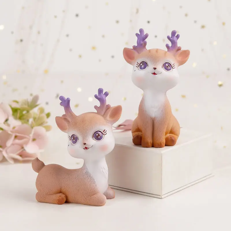 

Cute cartoon plum blossom deer decoration creative living room bedroom desktop decoration decoration birthday gift