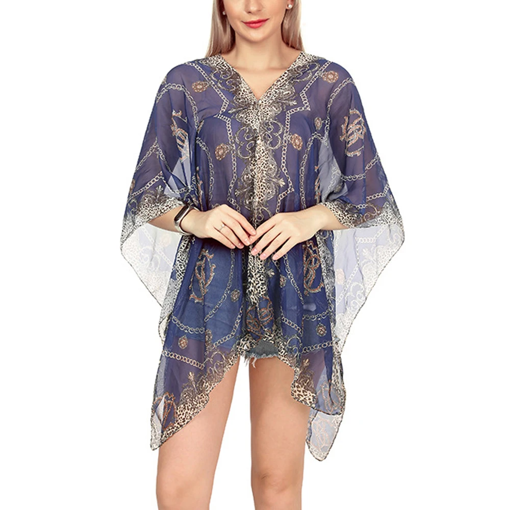 

Элегантный шифоновый шарф, 6 способов ношения, женские шарфы, Пляжная женская накидка, парео, саронг, платье с принтом