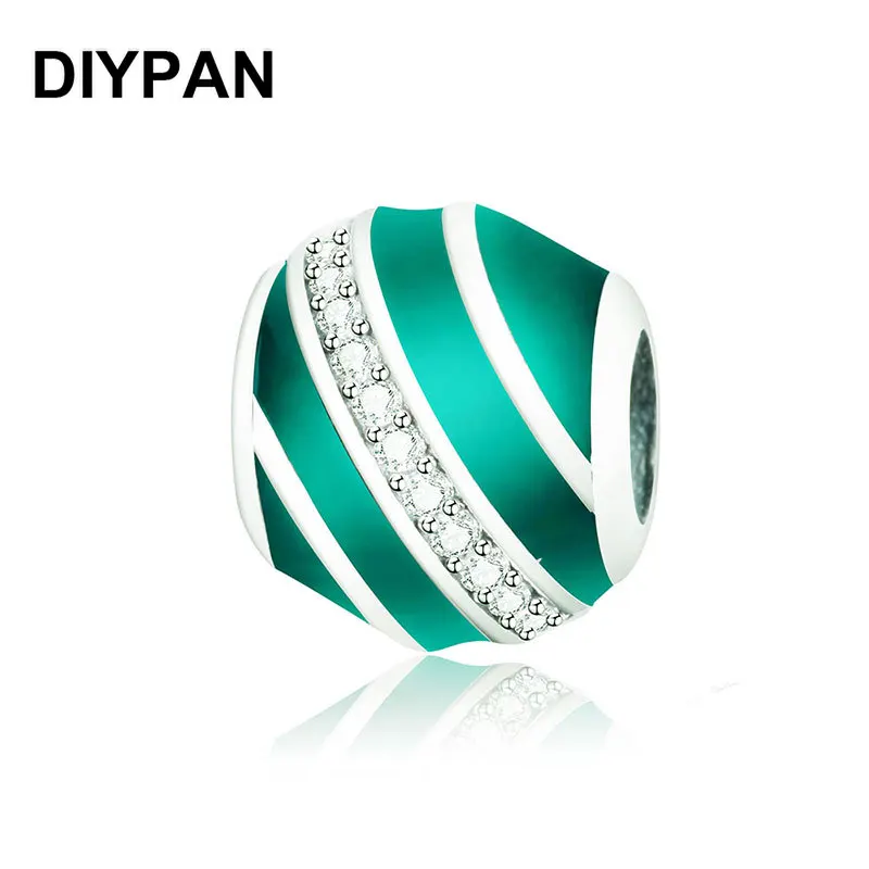 

Fit Original Pandora Charm Bracelet Charm Green Enamel Bead DIY Jewelry Berloque