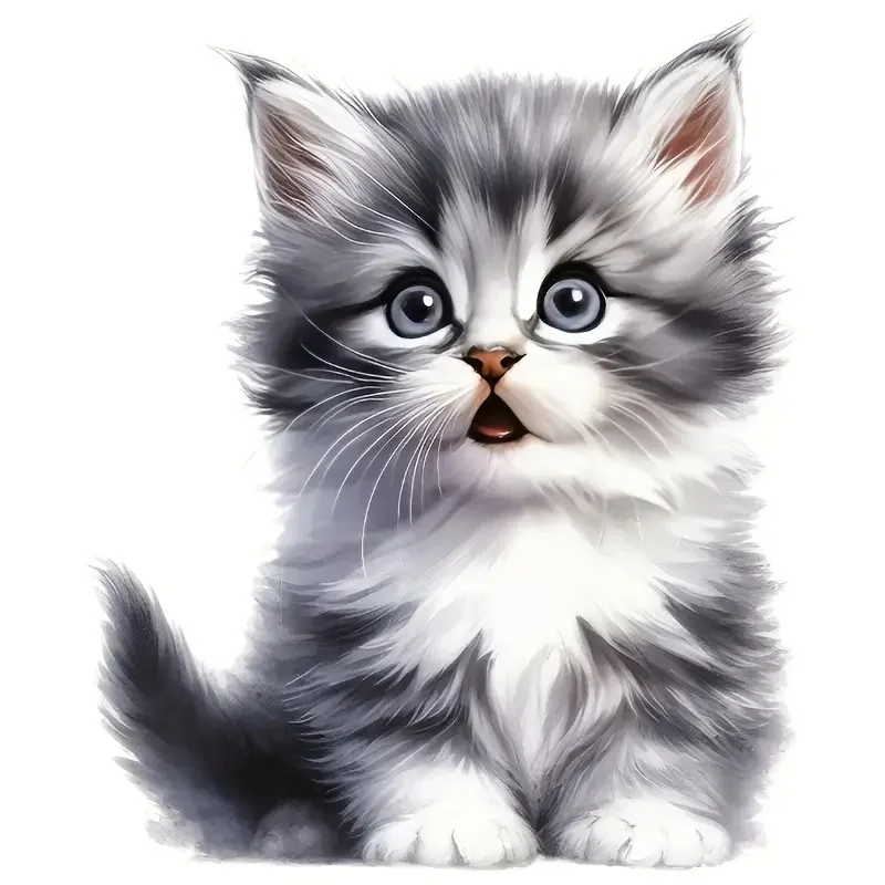 

Серые наклейки на унитаз с котенком