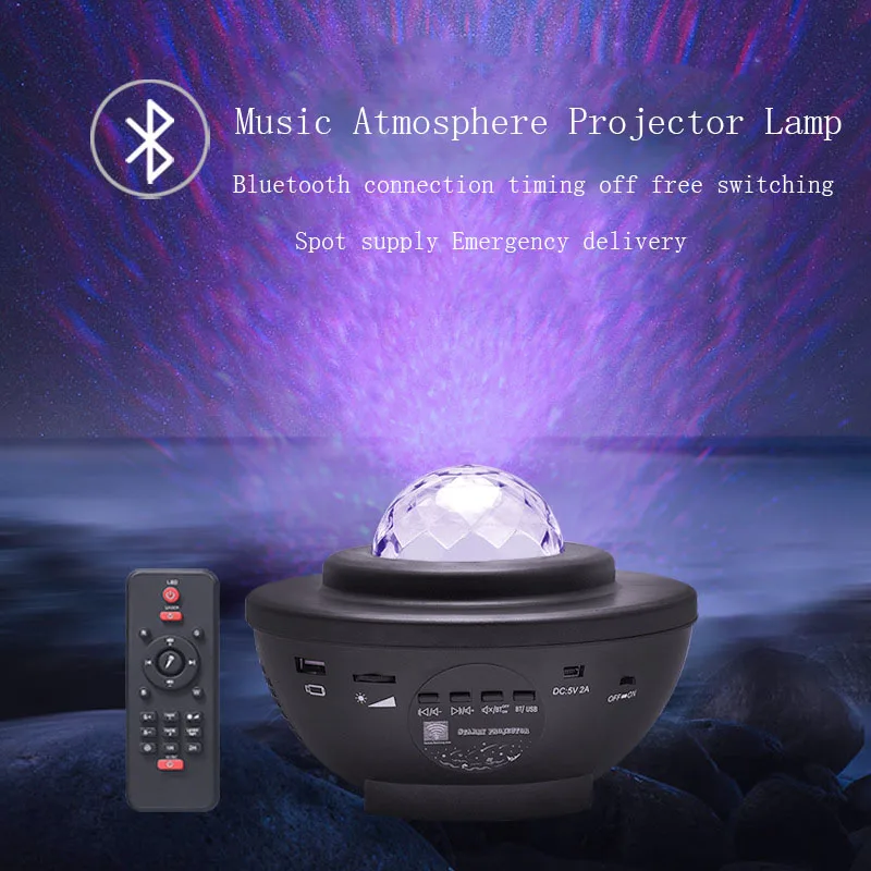 new star projection lamp USB bluetooth music atmosphere lamp full of stars full color water pattern LED night light music GL59