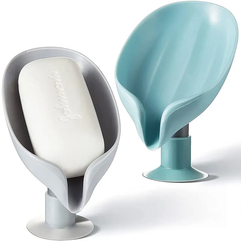 

Leaf Shape Soap Box Drain Soap Holder Box Shower Soap Holder Sponge Storage Tray Kitchen Bathroom Sucker Storage Box Home Tool