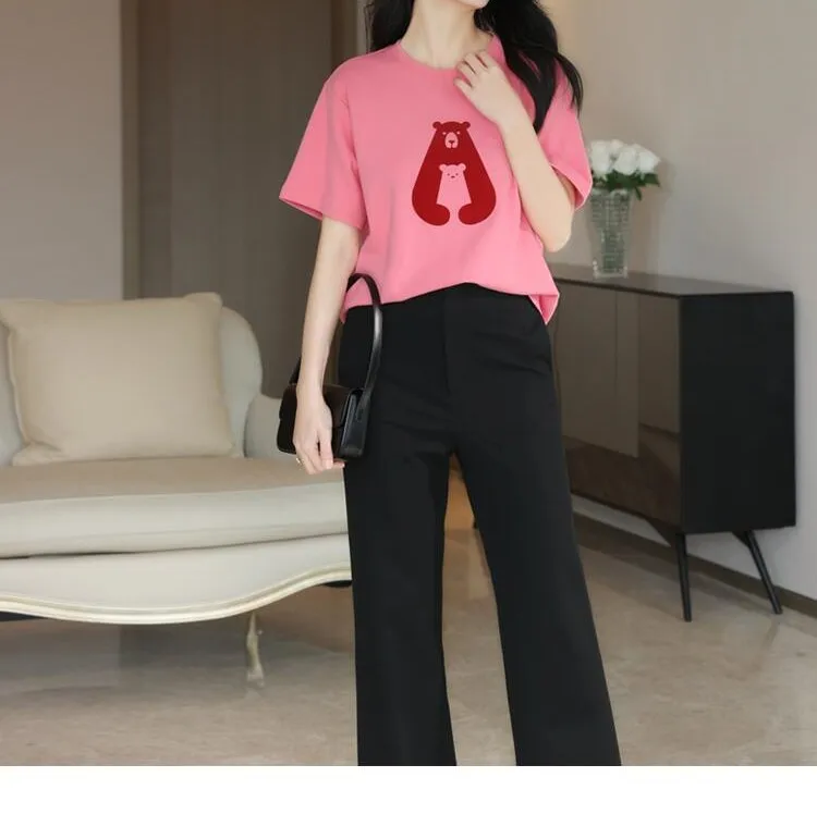 

LH495 2023 spring and autumn new loose T-shirt leisure comfortable everything