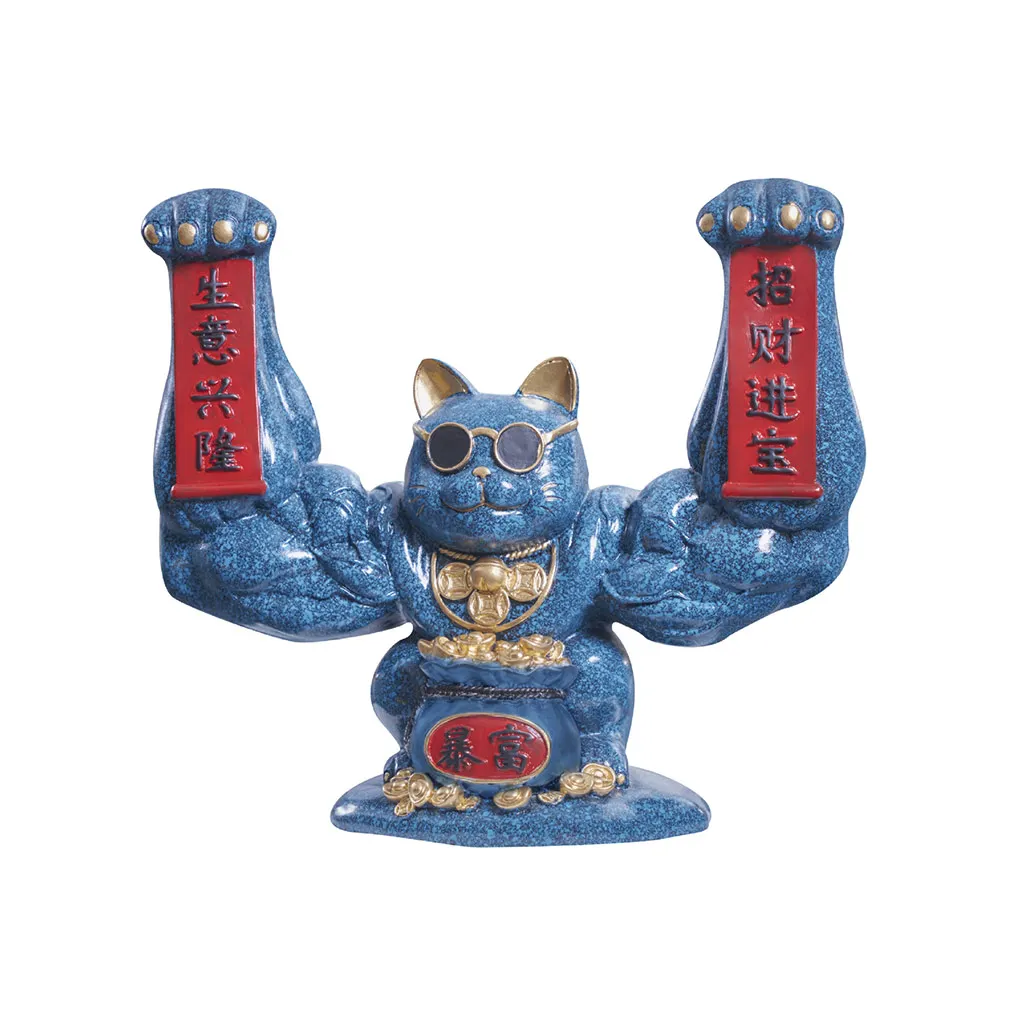 

Fortune Cat Artificial Strong Arms Decoration Personality Adorable Traditional Ornament Exquisite Wedding Green