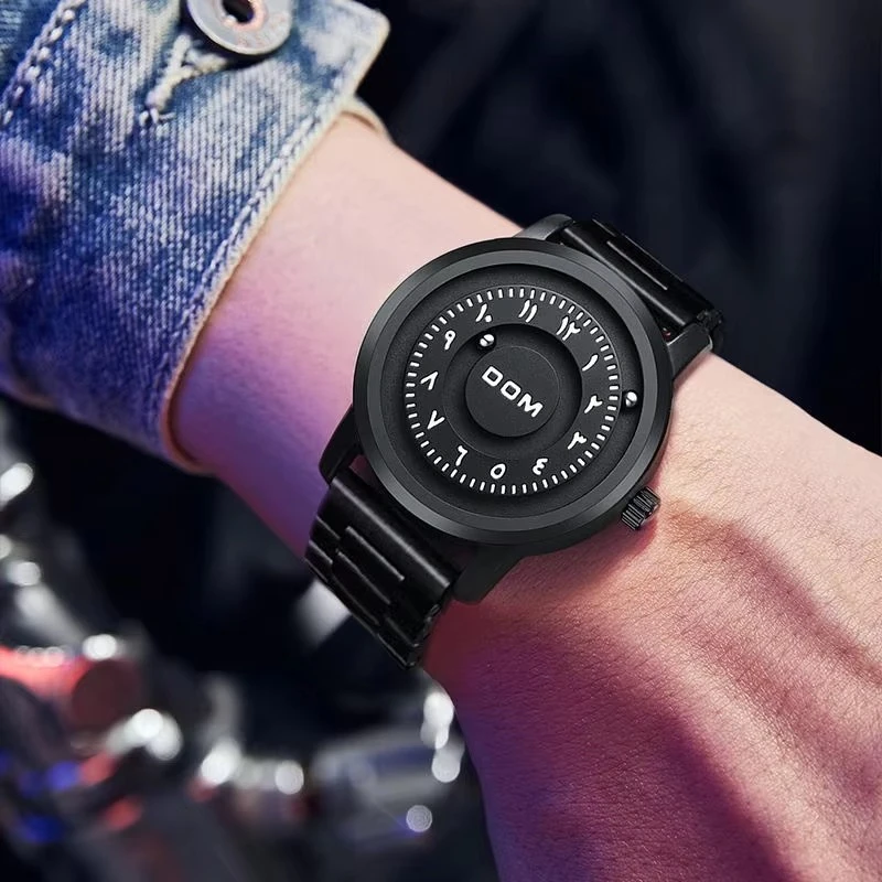 DOM 1769 новые оригинальные вращающиеся мужские часы с магнитной стрелкой модные