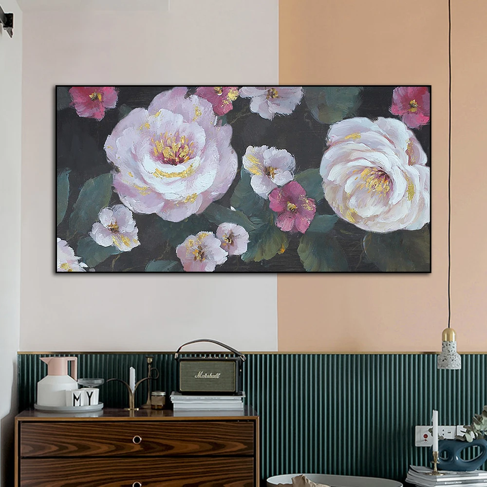 Абстрактная Картина на холсте с розовыми цветами современные настенные постеры