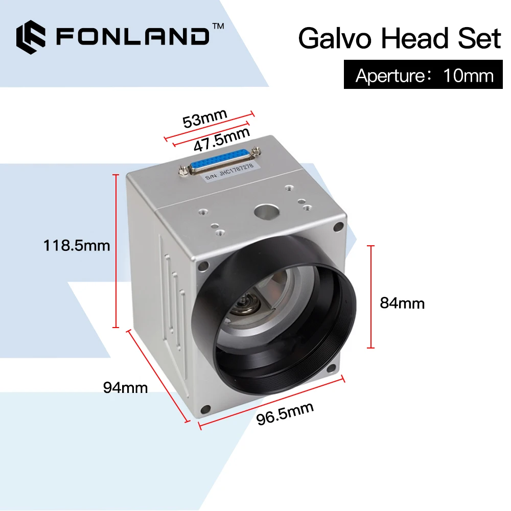 FONLAND 10.6um 10600nm Fiber Laser Scanning Galvo Head Input Aperture10mm SG7110 Galvanometer Scanner with Power Supply Set enlarge