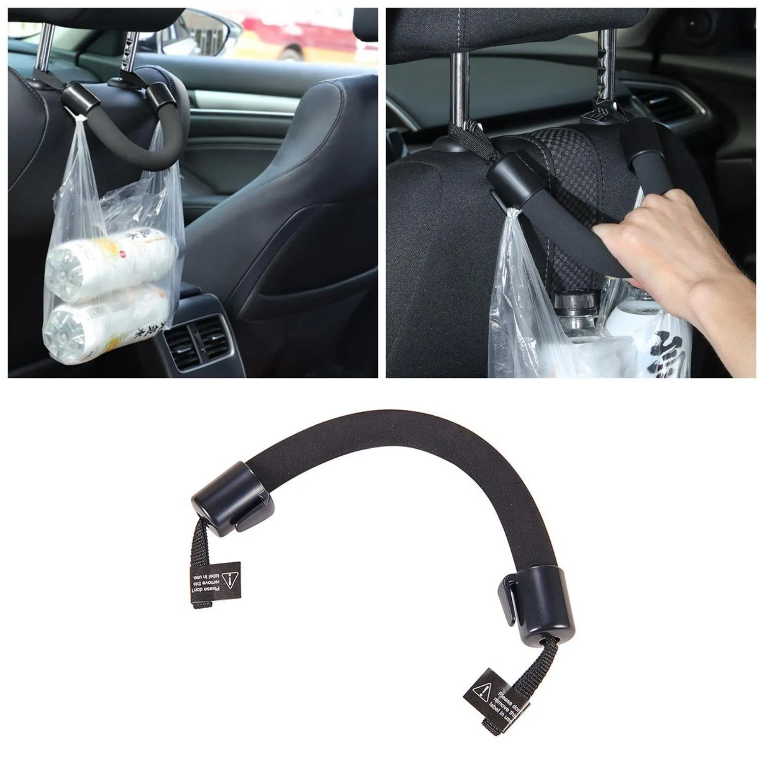 

Car Seat Back Headrest Grab Handle Black Safety Anti-Fall SeatBack Headrest Grab Handrail Hanger Storage Hook Auto Accessories