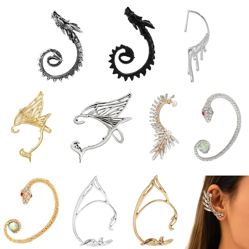 

Роскошные женские манжеты для ушей Elf, ранние серьги, сказочное крыло без пирсинга, свадебные украшения