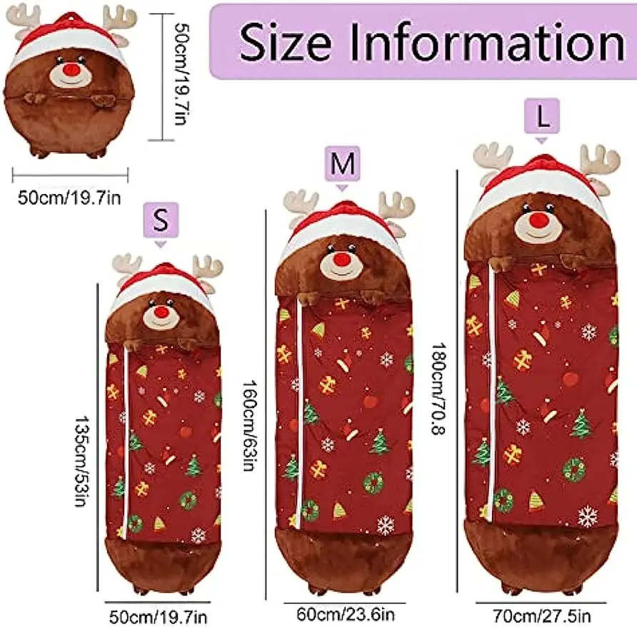 

Kids Sleeping Bag And Cute Cartoon Pillow, 2 in 1 Foldable Animal Kid's Sleeping Bag Soft And Comfortable for Kids