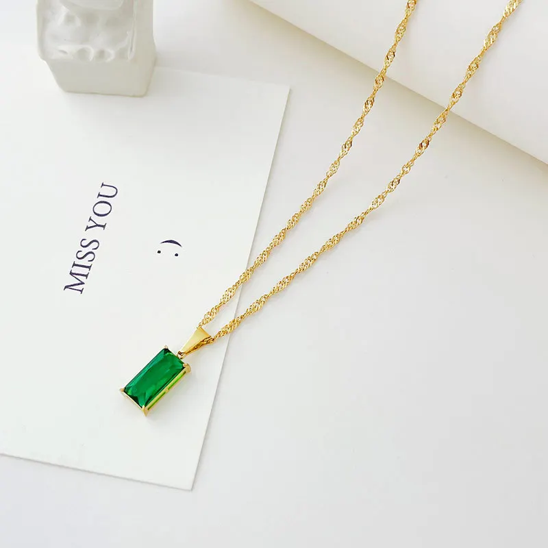 Французская простая новая позолоченная квадратная цепочка до ключиц 14 к модное