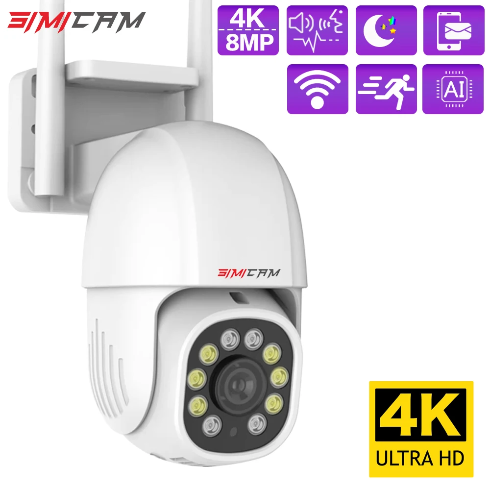 4K Wifi IP Camera Surveillance Smart Home Security 360 Degree Rotation Double Light Full Color Night Vision Wireless Out Door |